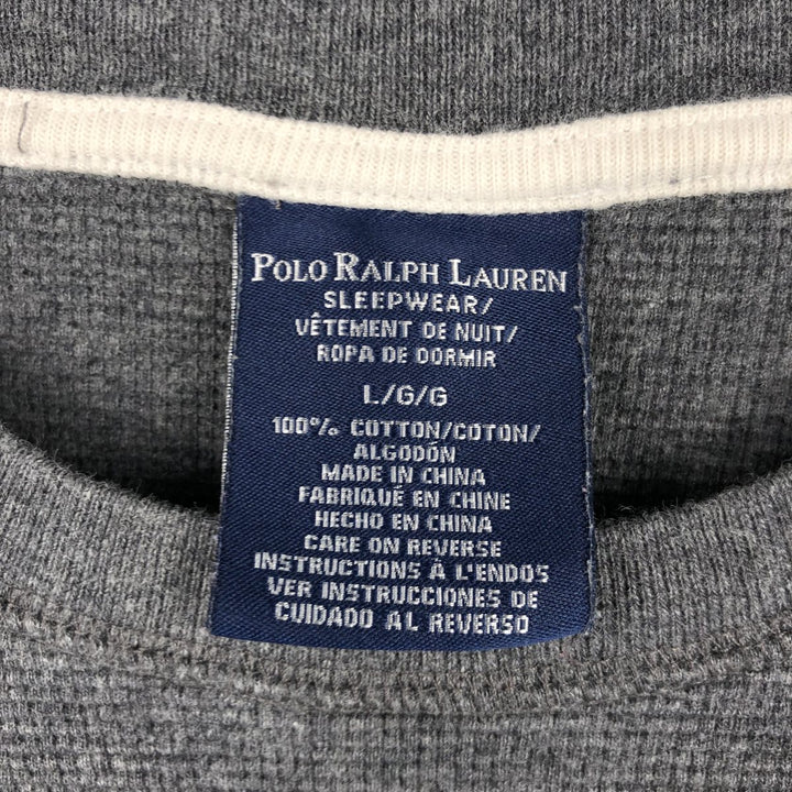 Ralph Lauren POLO RALPH LAUREN SLEEPWEAR Thermal Long T-shirt Waffle Men's L size cotton gray type Vintage Second Hand