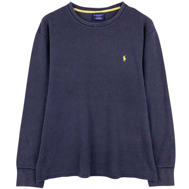 Ralph Lauren POLO RALPH LAUREN SLEEPWEAR Thermal Long T-shirt Waffle Men's L size cotton navy blue type Vintage Second Hand