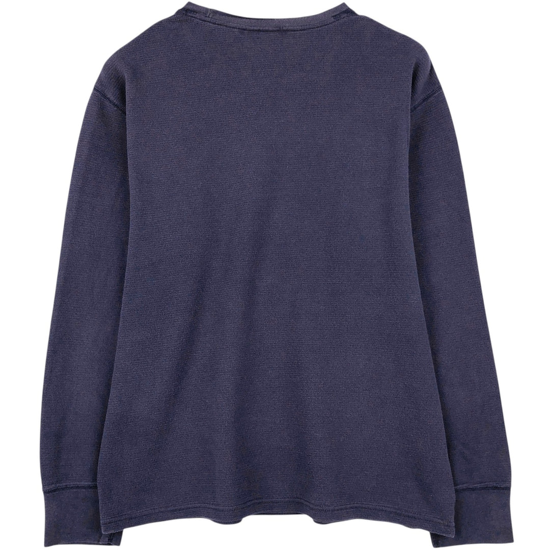 Ralph Lauren POLO RALPH LAUREN SLEEPWEAR Thermal Long T-shirt Waffle Men's L size cotton navy blue type Vintage Second Hand