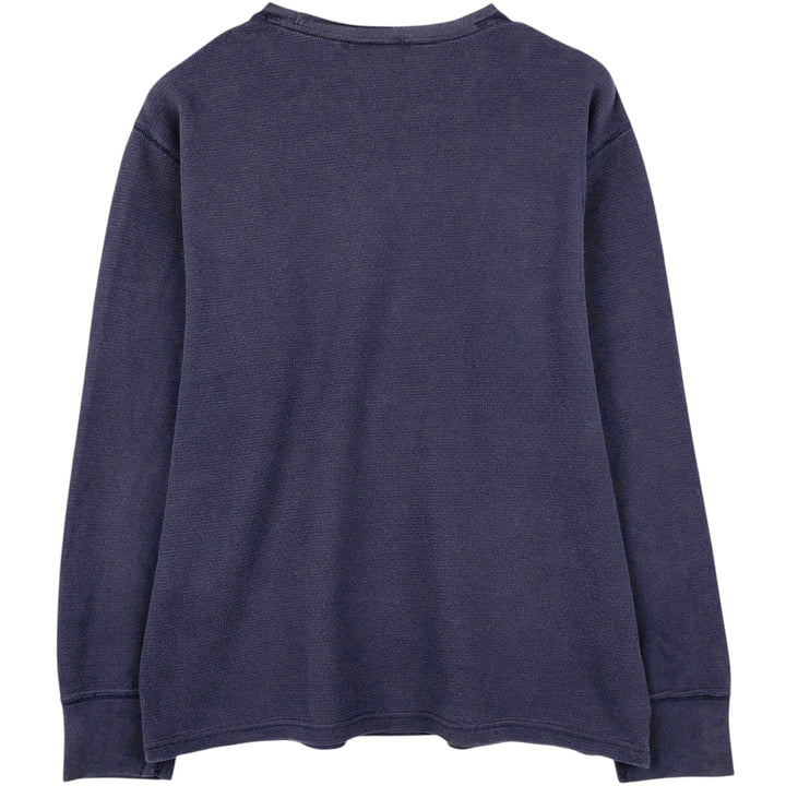 Ralph Lauren POLO RALPH LAUREN SLEEPWEAR Thermal Long T-shirt Waffle Men's L size cotton navy blue type Vintage Second Hand