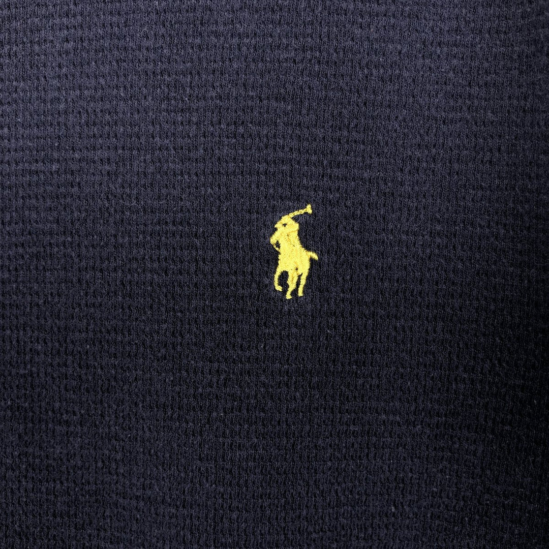Ralph Lauren POLO RALPH LAUREN SLEEPWEAR Thermal Long T-shirt Waffle Men's L size cotton navy blue type Vintage Second Hand