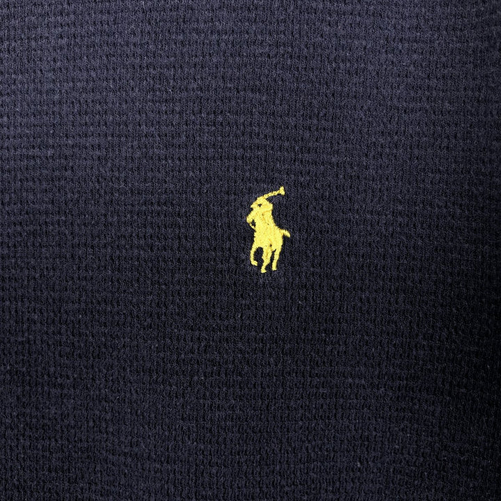 Ralph Lauren POLO RALPH LAUREN SLEEPWEAR Thermal Long T-shirt Waffle Men's L size cotton navy blue type Vintage Second Hand