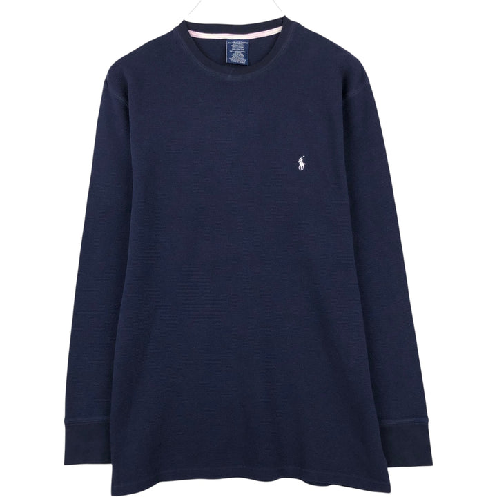 Ralph Lauren POLO RALPH LAUREN SLEEPWEAR Thermal Long T-shirt Waffle Men's XXL cotton navy blue type Vintage Second Hand