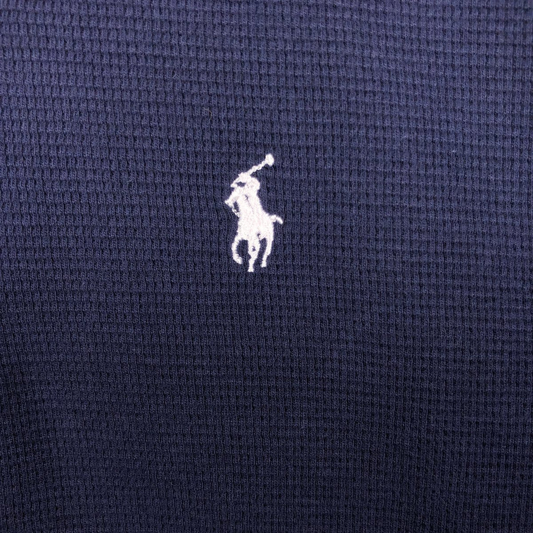 Ralph Lauren POLO RALPH LAUREN SLEEPWEAR Thermal Long T-shirt Waffle Men's XXL cotton navy blue type Vintage Second Hand