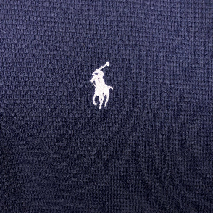 Ralph Lauren POLO RALPH LAUREN SLEEPWEAR Thermal Long T-shirt Waffle Men's XXL cotton navy blue type Vintage Second Hand