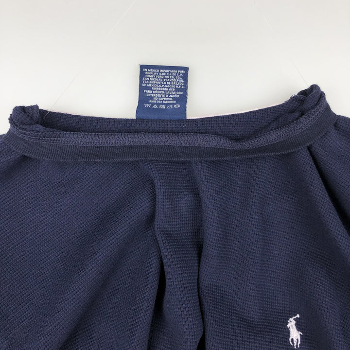 Ralph Lauren POLO RALPH LAUREN SLEEPWEAR Thermal Long T-shirt Waffle Men's XXL cotton navy blue type Vintage Second Hand