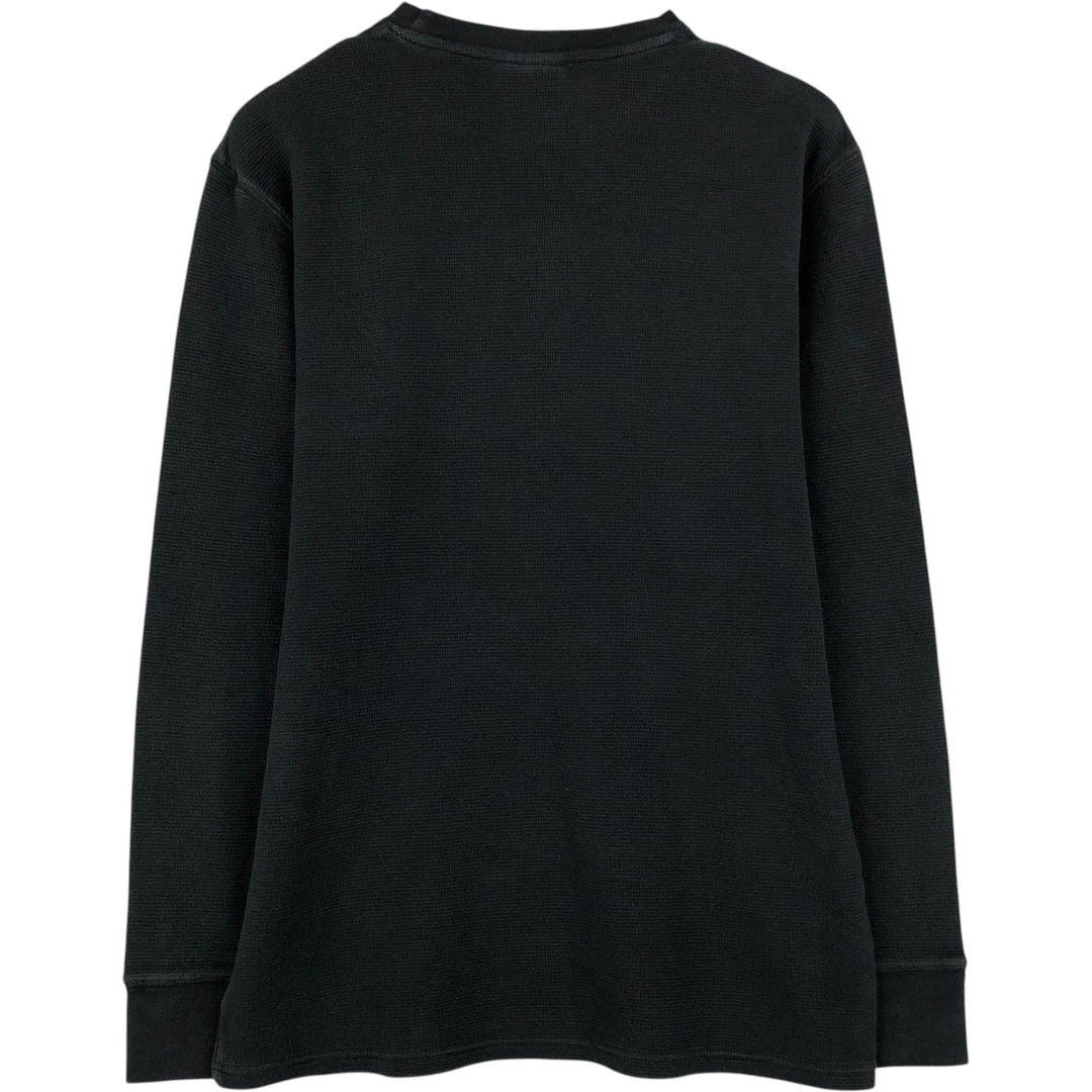 Ralph Lauren POLO RALPH LAUREN SLEEPWEAR Thermal Long T-shirt Waffle Men's L size cotton black type Vintage Second Hand