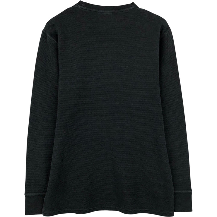 Ralph Lauren POLO RALPH LAUREN SLEEPWEAR Thermal Long T-shirt Waffle Men's L size cotton black type Vintage Second Hand
