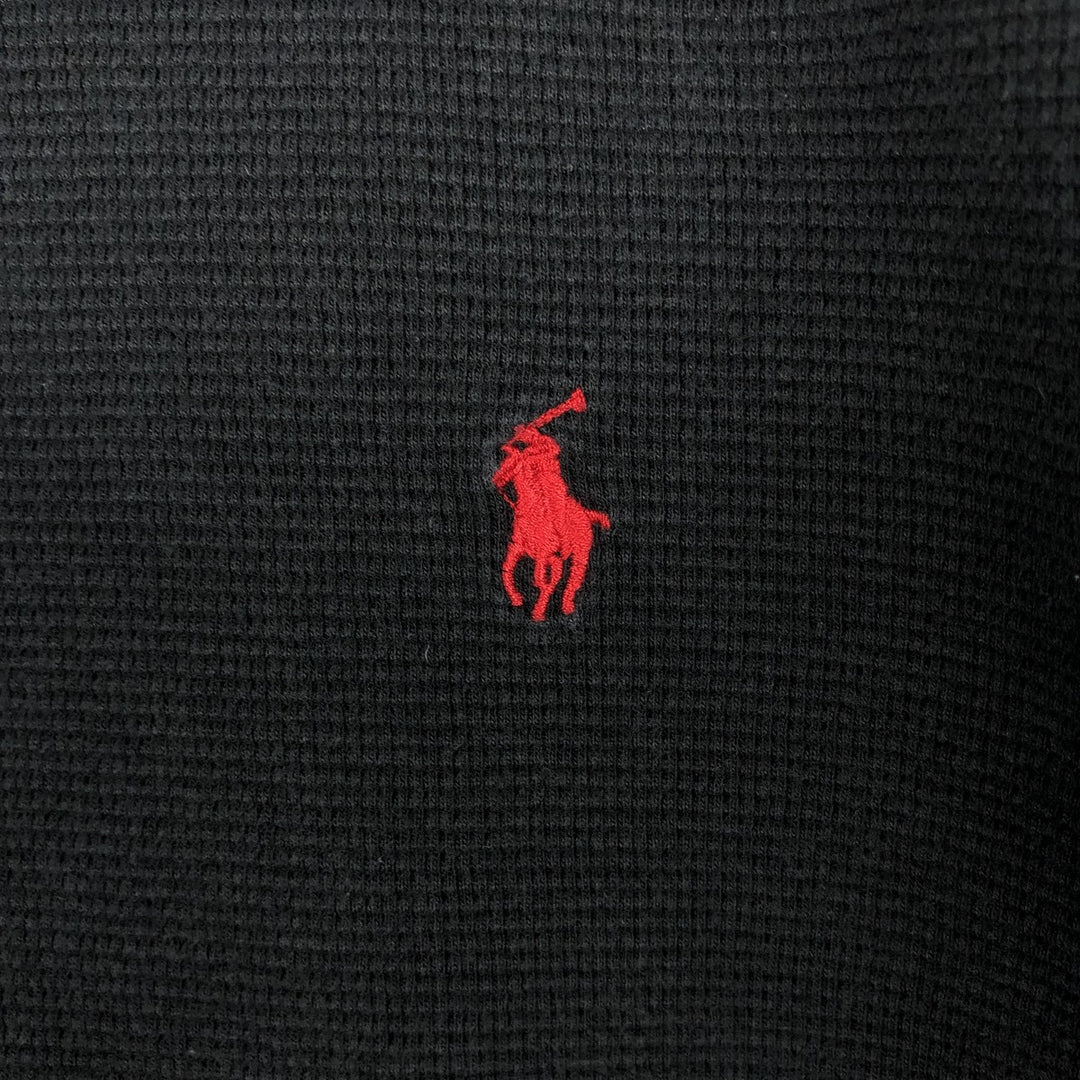 Ralph Lauren POLO RALPH LAUREN SLEEPWEAR Thermal Long T-shirt Waffle Men's L size cotton black type Vintage Second Hand