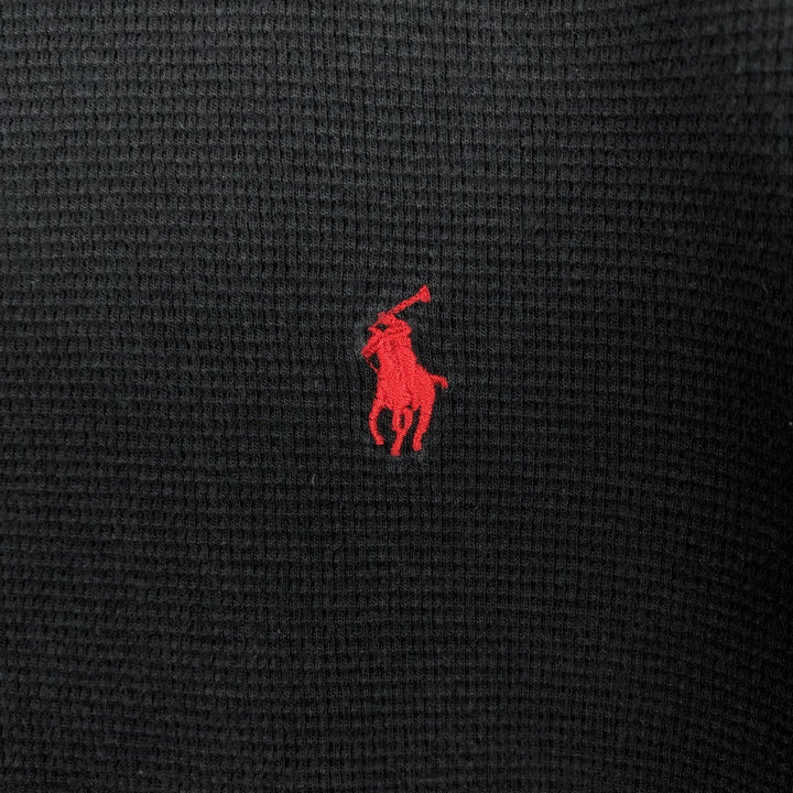 Ralph Lauren POLO RALPH LAUREN SLEEPWEAR Thermal Long T-shirt Waffle Men's L size cotton black type Vintage Second Hand