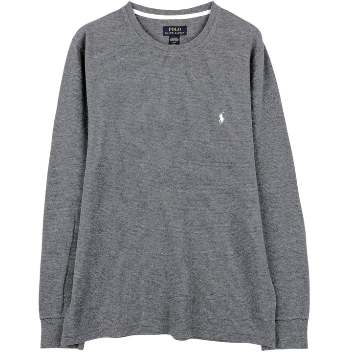 Ralph Lauren POLO RALPH LAUREN SLEEPWEAR Thermal Long T-shirt Honeycomb Men's L size cotton gray type Vintage Second Hand