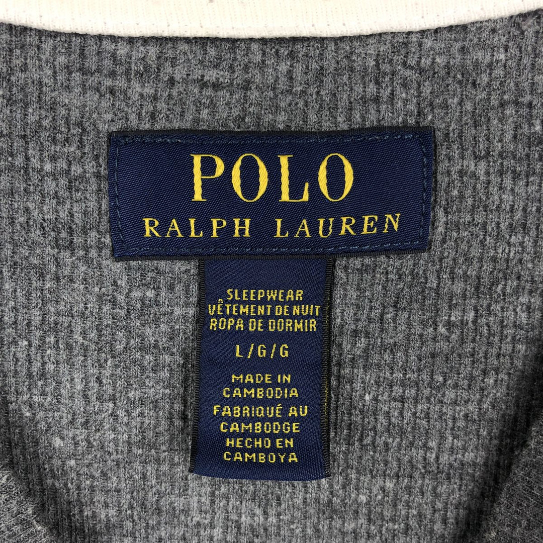 Ralph Lauren POLO RALPH LAUREN SLEEPWEAR Thermal Long T-shirt Honeycomb Men's L size cotton gray type Vintage Second Hand