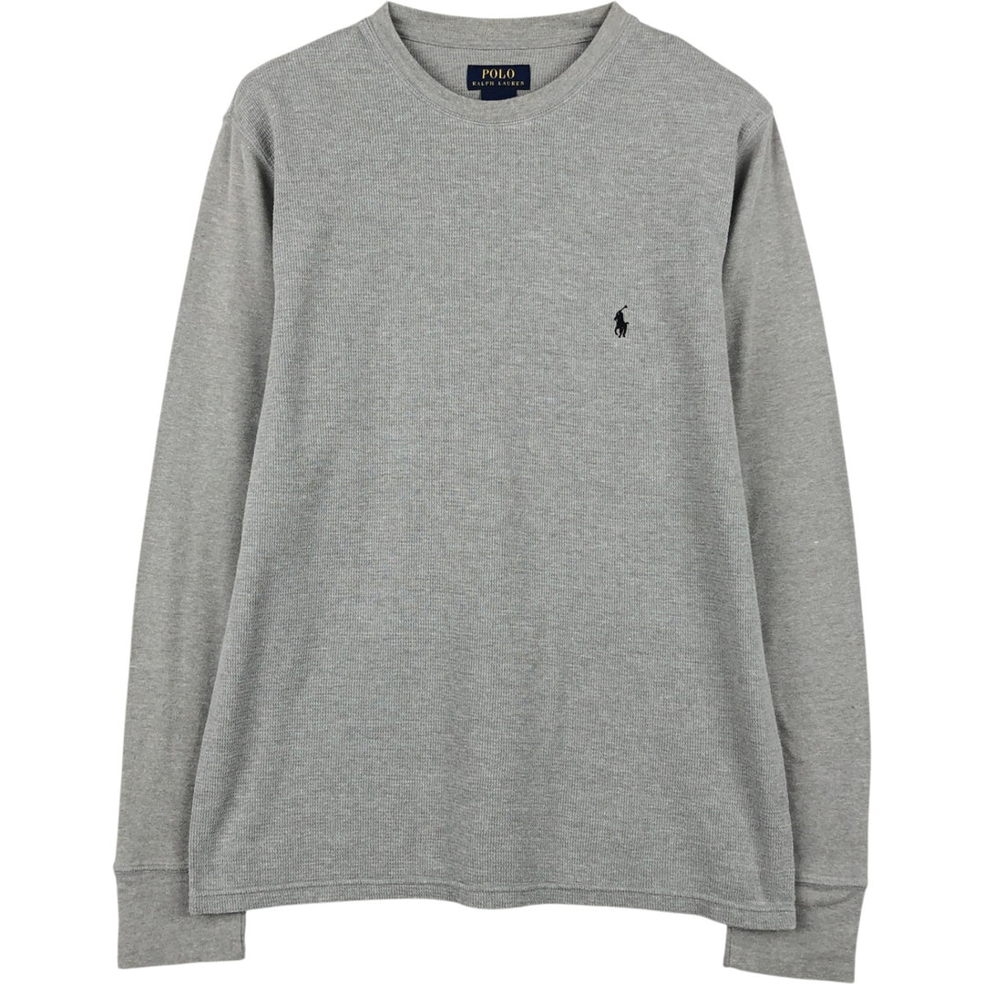 Ralph Lauren POLO RALPH LAUREN Thermal Ron T-shirt Honeycomb Men's L size cotton gray type Vintage Second Hand