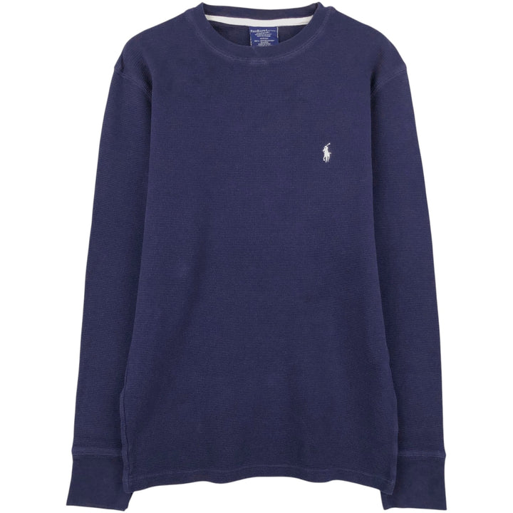 Ralph Lauren POLO RALPH LAUREN SLEEPWEAR Thermal Long T-Shirt, Waffle, Men's Size Small cotton navy blue type Vintage Second Hand