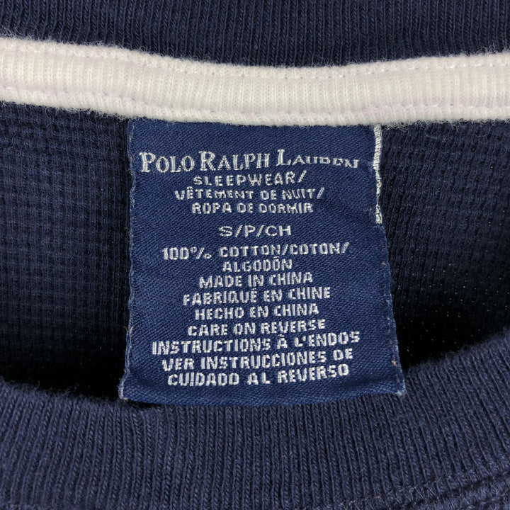 Ralph Lauren POLO RALPH LAUREN SLEEPWEAR Thermal Long T-Shirt, Waffle, Men's Size Small cotton navy blue type Vintage Second Hand
