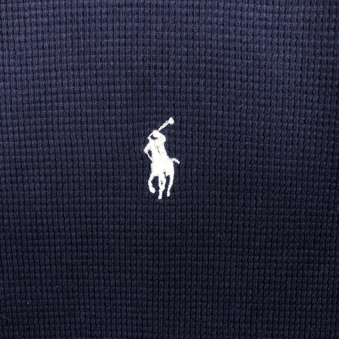 Ralph Lauren POLO RALPH LAUREN SLEEPWEAR Thermal Long T-Shirt, Waffle, Men's Size Small cotton navy blue type Vintage Second Hand