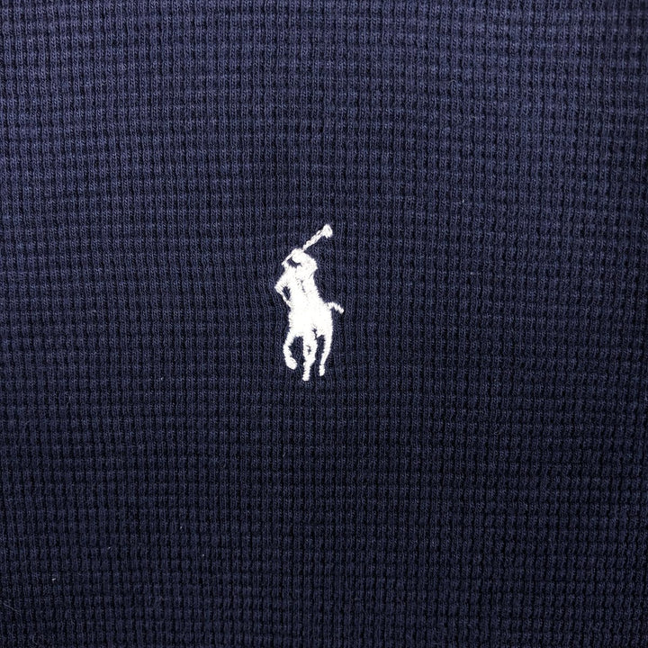 Ralph Lauren POLO RALPH LAUREN SLEEPWEAR Thermal Long T-Shirt, Waffle, Men's Size Small cotton navy blue type Vintage Second Hand