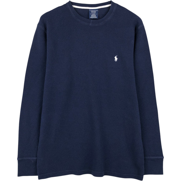 Ralph Lauren POLO RALPH LAUREN SLEEPWEAR Thermal Long T-shirt Waffle Men's XL cotton navy blue type Vintage Second Hand