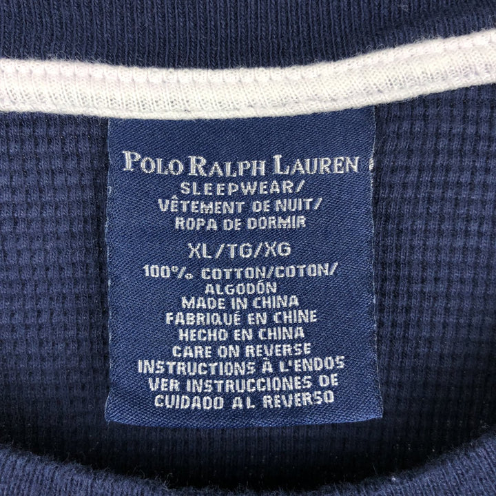 Ralph Lauren POLO RALPH LAUREN SLEEPWEAR Thermal Long T-shirt Waffle Men's XL cotton navy blue type Vintage Second Hand