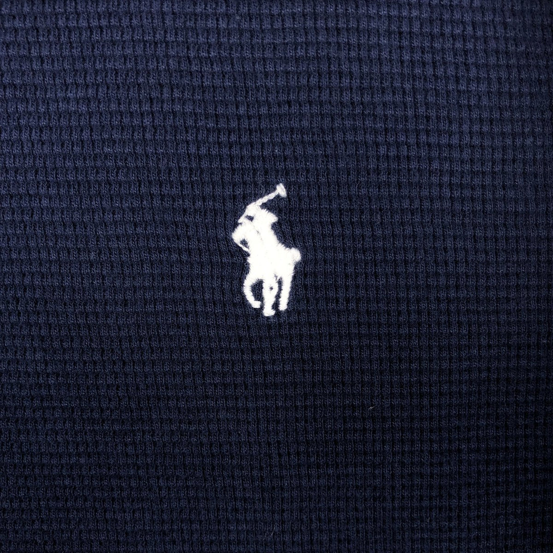 Ralph Lauren POLO RALPH LAUREN SLEEPWEAR Thermal Long T-shirt Waffle Men's XL cotton navy blue type Vintage Second Hand
