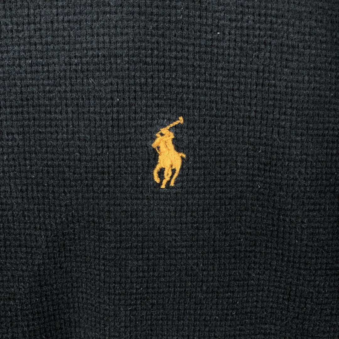 Ralph Lauren POLO RALPH LAUREN SLEEPWEAR Thermal Long T-shirt Waffle Men's XL cotton black type Vintage Second Hand