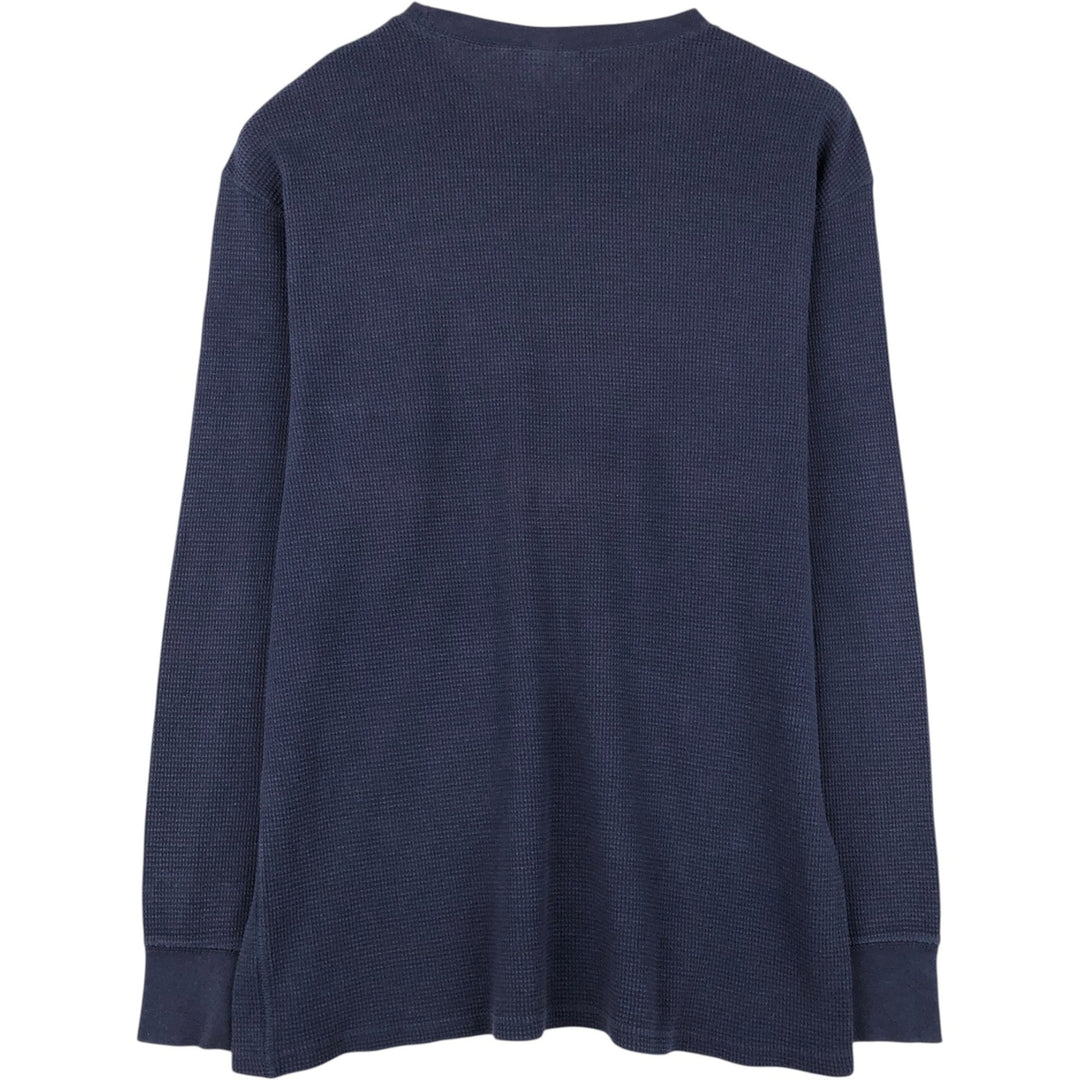 Ralph Lauren POLO RALPH LAUREN SLEEPWEAR Thermal Long T-shirt Waffle Men's L size cotton navy blue type Vintage Second Hand