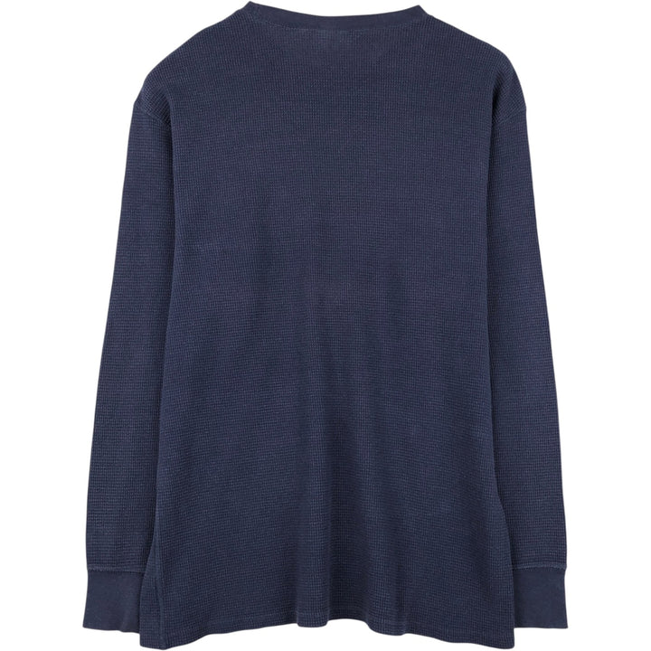 Ralph Lauren POLO RALPH LAUREN SLEEPWEAR Thermal Long T-shirt Waffle Men's L size cotton navy blue type Vintage Second Hand