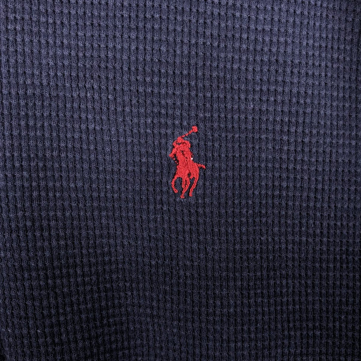Ralph Lauren POLO RALPH LAUREN SLEEPWEAR Thermal Long T-shirt Waffle Men's L size cotton navy blue type Vintage Second Hand