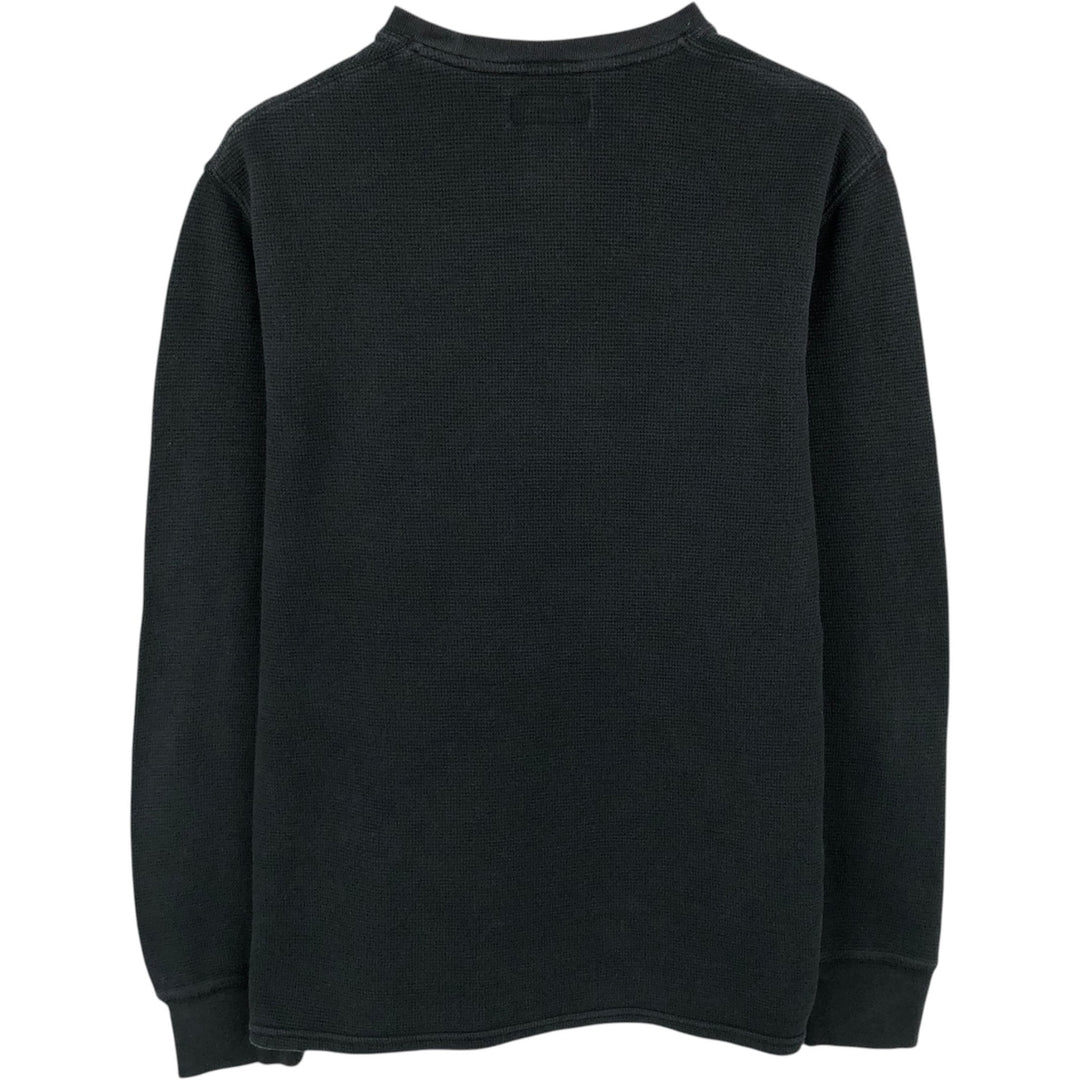 Ralph Lauren POLO RALPH LAUREN Thermal Long T-shirt Waffle Men's M size cotton black type Vintage Second Hand