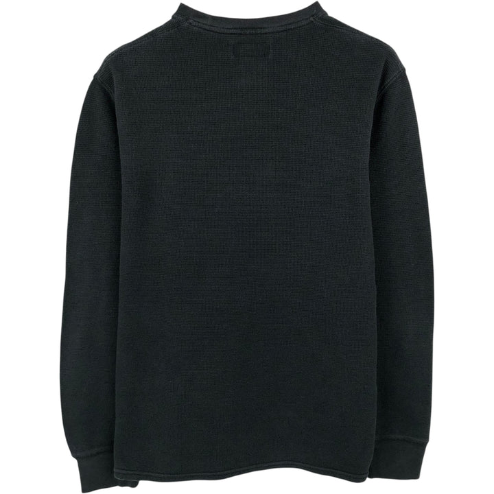 Ralph Lauren POLO RALPH LAUREN Thermal Long T-shirt Waffle Men's M size cotton black type Vintage Second Hand