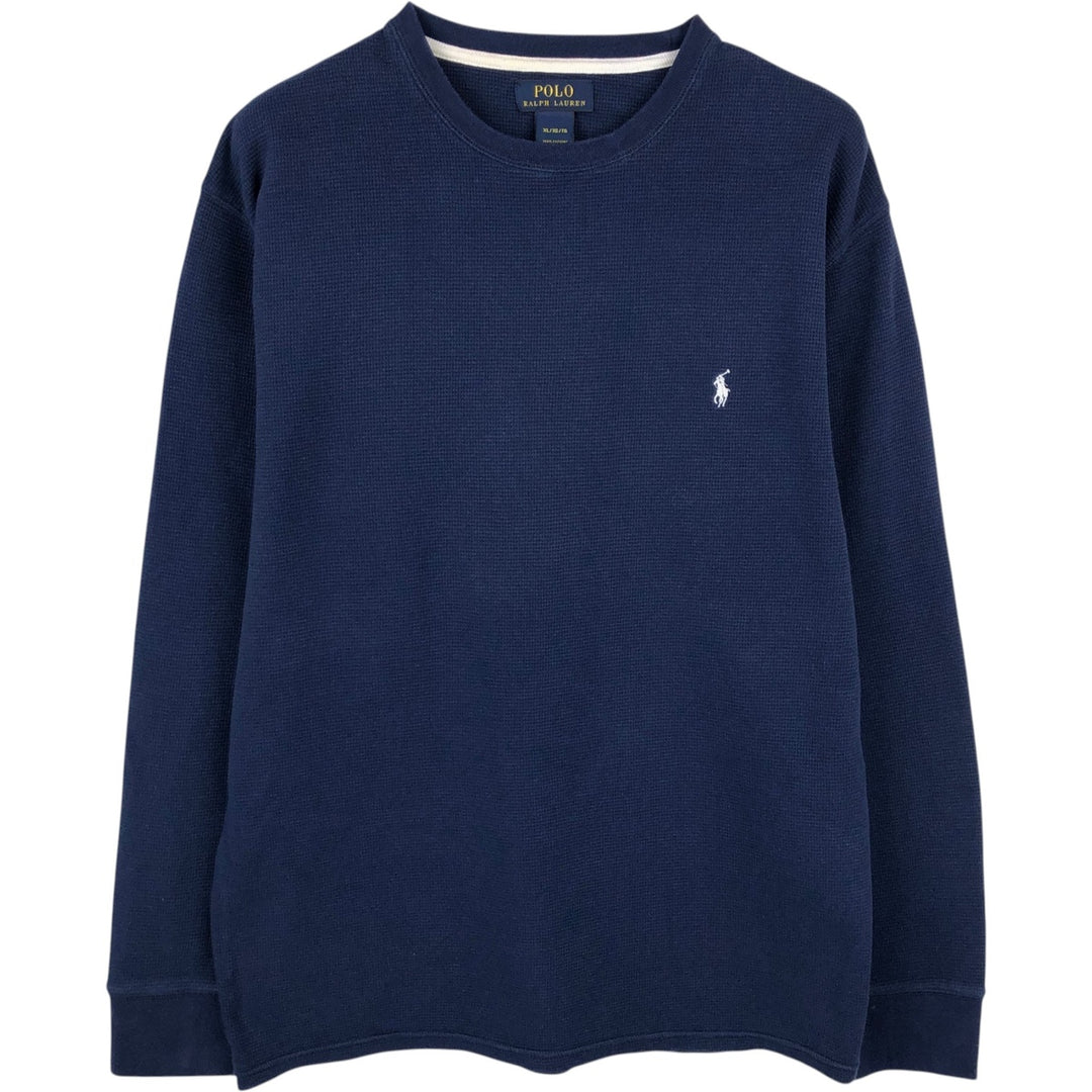 Ralph Lauren POLO RALPH LAUREN Thermal Long T-Shirt Men's XL cotton navy blue type Vintage Second Hand