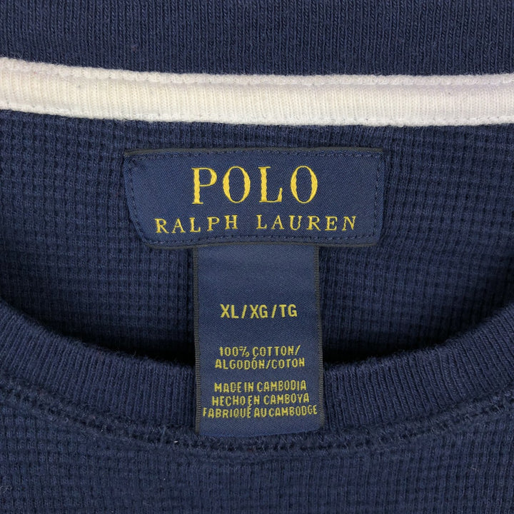 Ralph Lauren POLO RALPH LAUREN Thermal Long T-Shirt Men's XL cotton navy blue type Vintage Second Hand