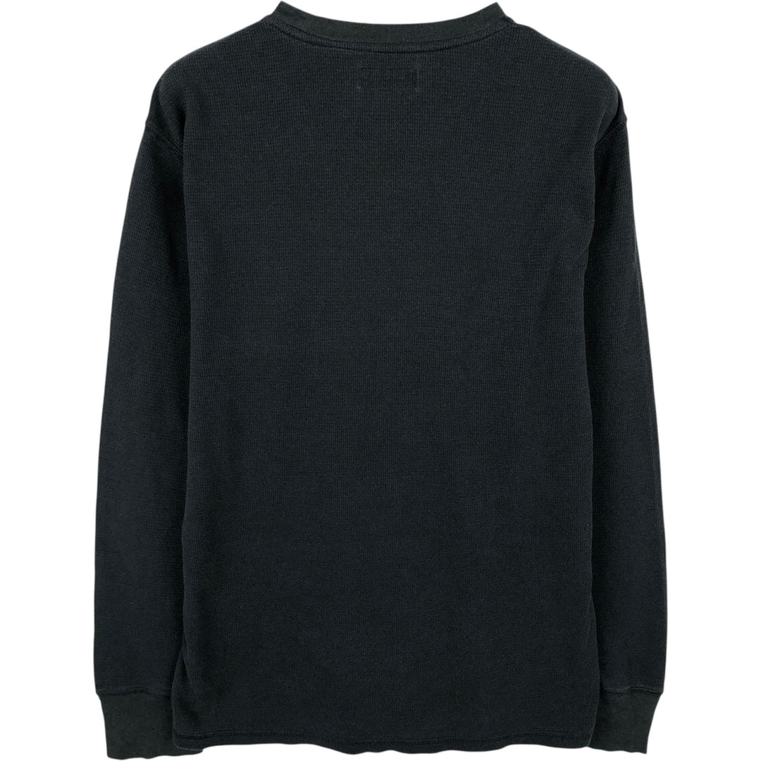 Ralph Lauren POLO RALPH LAUREN Thermal Long T-shirt Waffle Men's M size cotton black type Vintage Second Hand