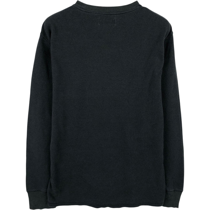 Ralph Lauren POLO RALPH LAUREN Thermal Long T-shirt Waffle Men's M size cotton black type Vintage Second Hand