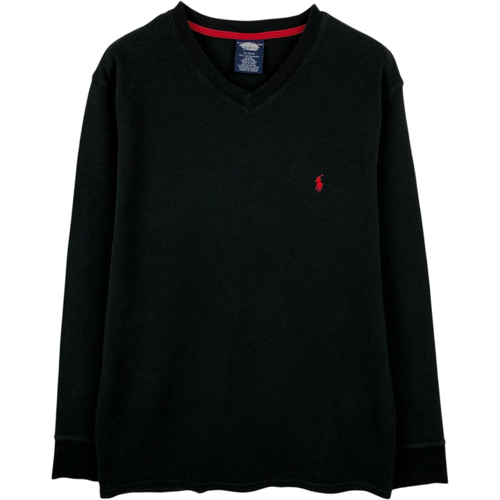 Ralph Lauren Polo Ralph Lauren V-neck Long-sleeve T-shirt, Men's XL equivalent, V-neck cotton black type Vintage Second Hand