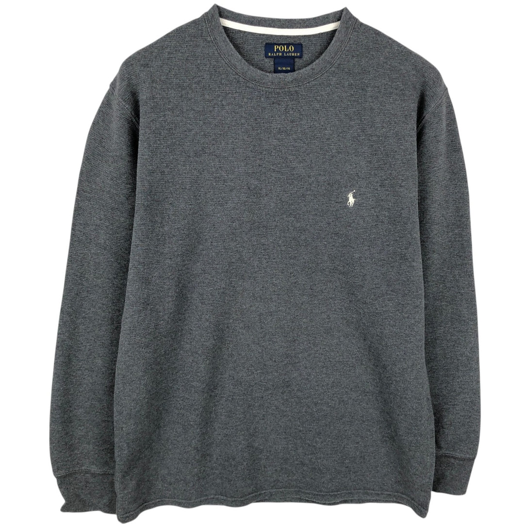 Ralph Lauren POLO RALPH LAUREN Thermal Long T-shirt Waffle Men's XL cotton gray type Vintage Second Hand