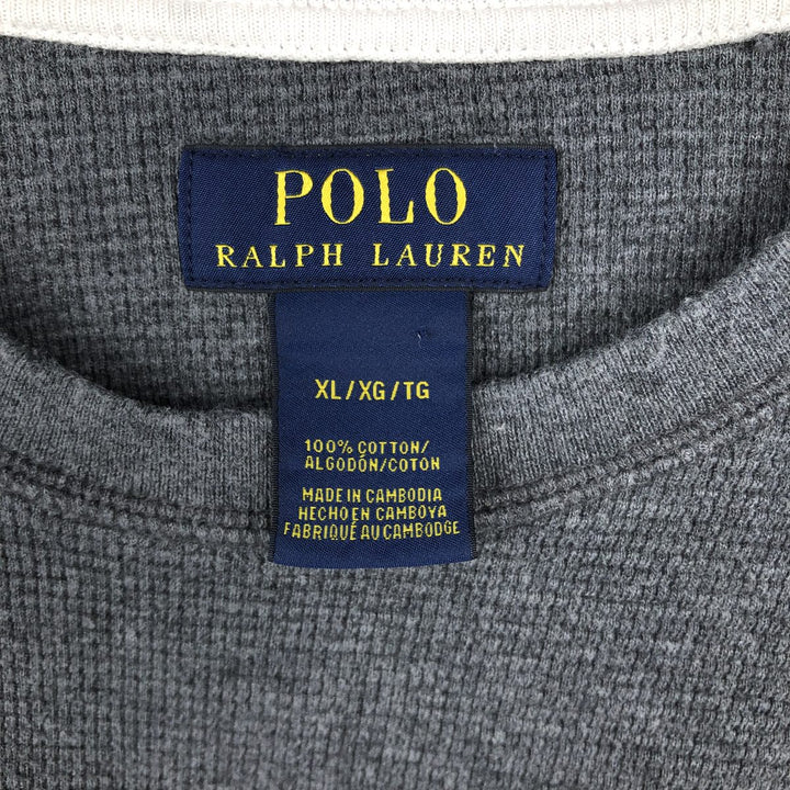 Ralph Lauren POLO RALPH LAUREN Thermal Long T-shirt Waffle Men's XL cotton gray type Vintage Second Hand