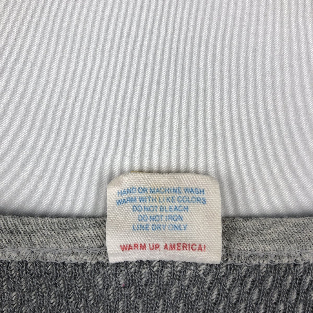 JEMORGAN Thermal Long-Sleeve T-Shirt, Honeycomb Pattern, Made in USA, Men's Size XL (approx.) cotton gray type Vintage Second Hand