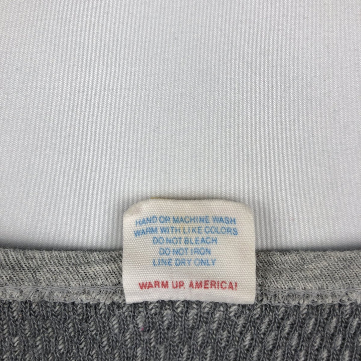 JEMORGAN Thermal Long-Sleeve T-Shirt, Honeycomb Pattern, Made in USA, Men's Size XL (approx.) cotton gray type Vintage Second Hand