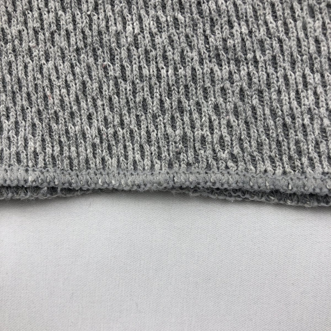 JEMORGAN Thermal Long-Sleeve T-Shirt, Honeycomb Pattern, Made in USA, Men's Size XL (approx.) cotton gray type Vintage Second Hand