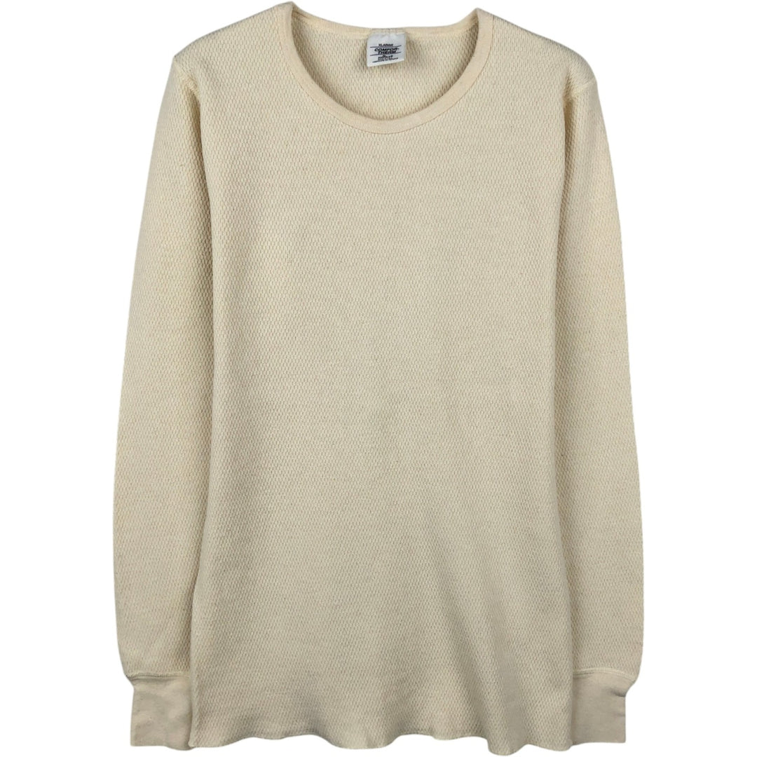 Duofold COMFOR-THERM Thermal Long-Sleeve T-Shirt, Honeycomb Pattern, Made in USA, Men's XL Equivalent, Vintage cotton Beige type Vintage Second Hand