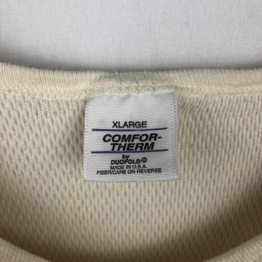 Duofold COMFOR-THERM Thermal Long-Sleeve T-Shirt, Honeycomb Pattern, Made in USA, Men's XL Equivalent, Vintage cotton Beige type Vintage Second Hand