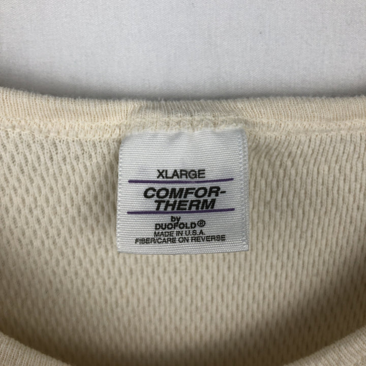 Duofold COMFOR-THERM Thermal Long-Sleeve T-Shirt, Honeycomb Pattern, Made in USA, Men's XL Equivalent, Vintage cotton Beige type Vintage Second Hand