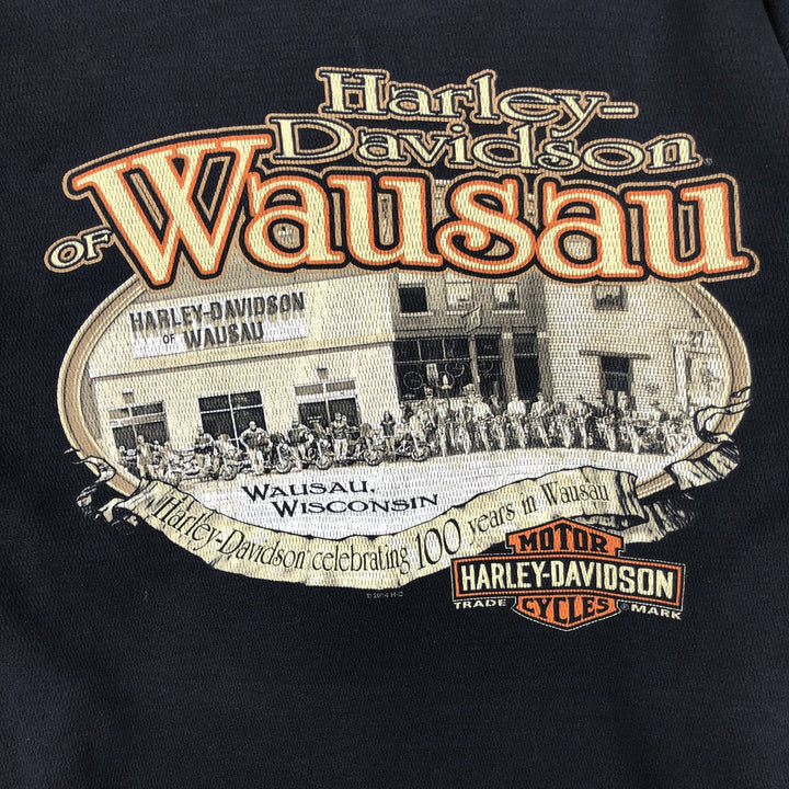 Harley-Davidson Thermal Long-Sleeve T-Shirt, Honeycomb Pattern, Men's Size M (equivalent) cotton black type Vintage Second Hand