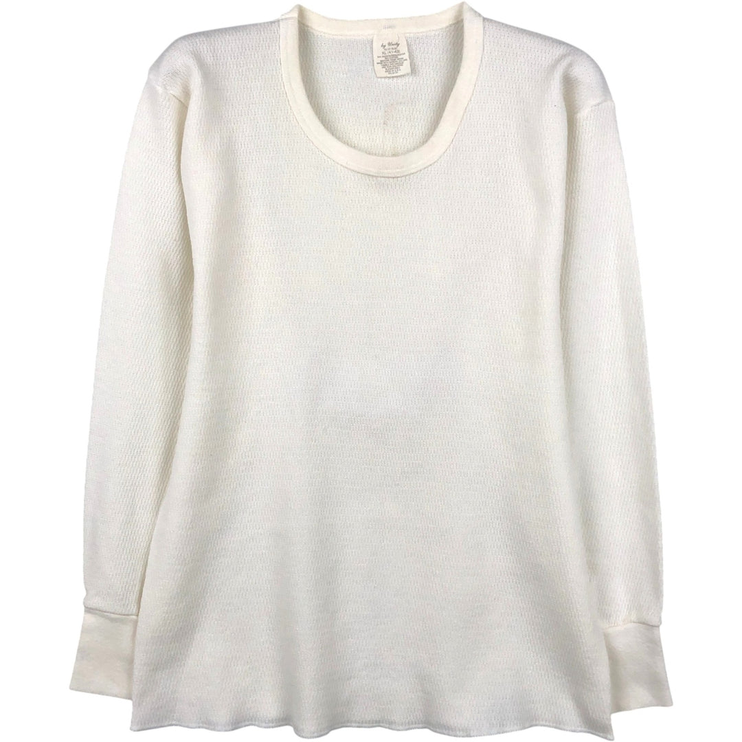Unity Thermal Long-Sleeve T-Shirt, Made in USA, Men's Size XL polyester pale white type Vintage Second Hand