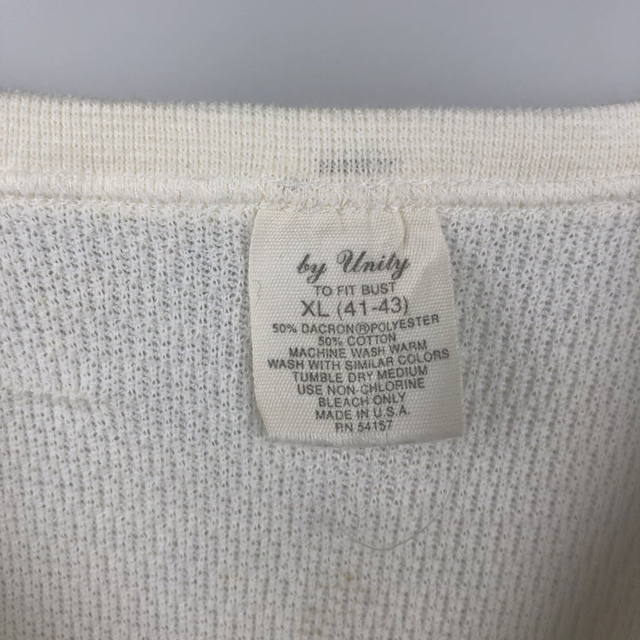 Unity Thermal Long-Sleeve T-Shirt, Made in USA, Men's Size XL polyester pale white type Vintage Second Hand