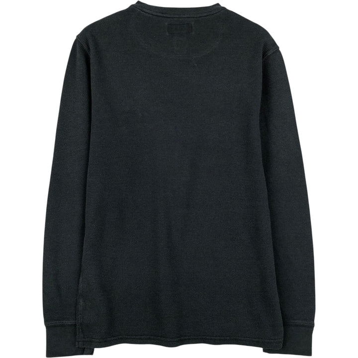 Ralph Lauren POLO RALPH LAUREN SLEEPWEAR Polo Bear Thermal Long-Sleeve T-Shirt, Waffle Pattern, Men's Size M (approx.) cotton black type Vintage Second Hand