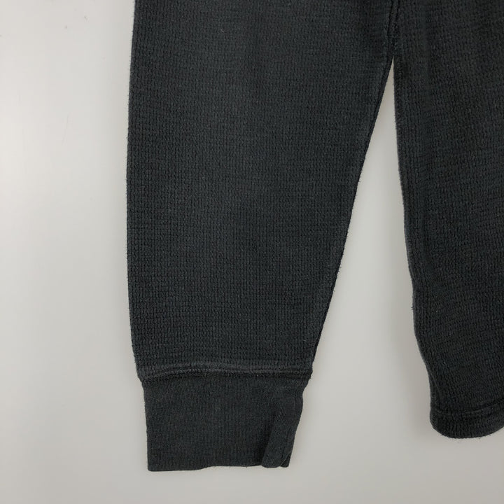 Ralph Lauren POLO RALPH LAUREN SLEEPWEAR Polo Bear Thermal Long-Sleeve T-Shirt, Waffle Pattern, Men's Size M (approx.) cotton black type Vintage Second Hand