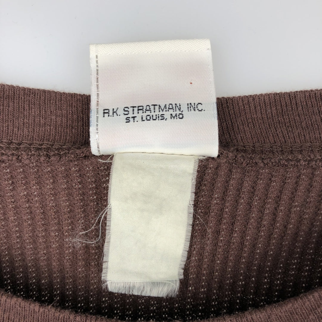 Harley-Davidson Motorcycle Thermal Long-Sleeve T-Shirt, Men's Size M (approx.) unclear brown type Vintage Second Hand