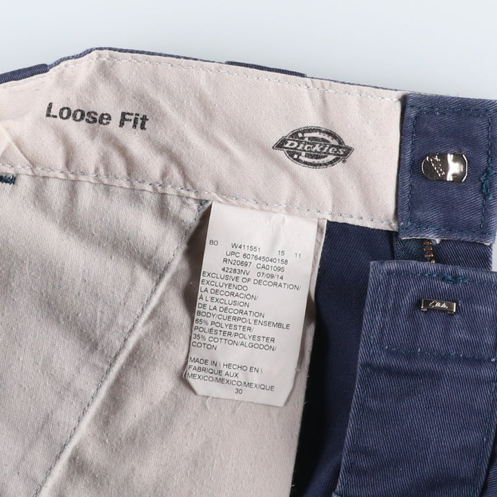 Dickies Loose Fit Work Shorts, Half Pants, Men's, W30 equivalent polyester navy blue type Vintage Second Hand
